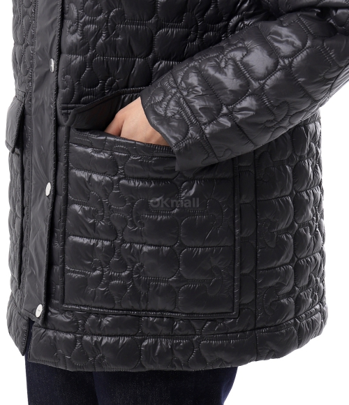 GANNI]Black Shiny Quilt Midi Jacket (W0343 252) | 오케이몰