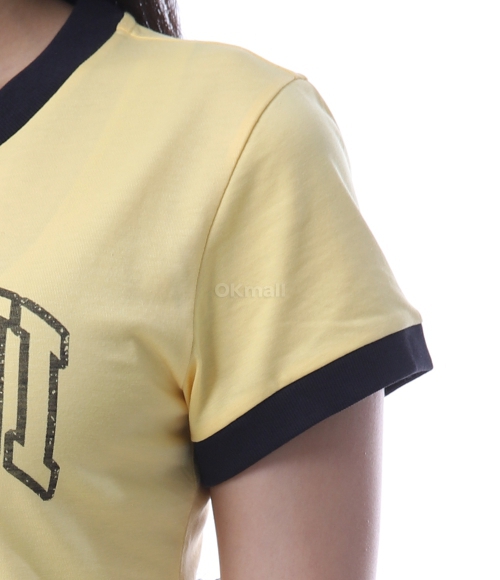 GANNI]Yellow Cropped Leopard T-shirt (T4256 372) | 오케이몰