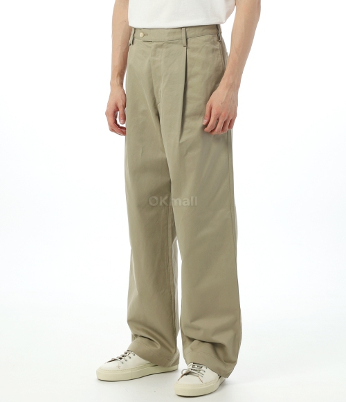 【AURALEE】WASHED FINX CHINO ONE TUCK PANT Namu Shop - Auralee Washed Finx Chino One-Tuck Pants - Camel Brown