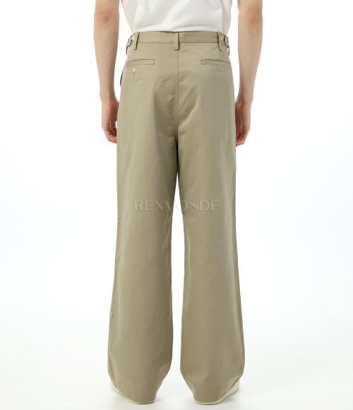 AURALEE]WASHED FINX CHINO ONE-TUCK PANTS LIGHT KHAKI (A25SP02FC