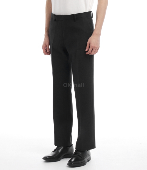 AURALEE]LIGHT MELTON NARROW SLACKS DARK CHARCOAL (A25AP04LM