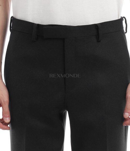 AURALEE]LIGHT MELTON NARROW SLACKS DARK CHARCOAL (A25AP04LM