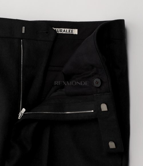 AURALEE]LIGHT MELTON NARROW SLACKS DARK CHARCOAL (A25AP04LM