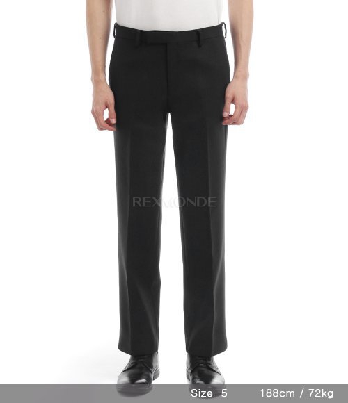 AURALEE]LIGHT MELTON NARROW SLACKS DARK CHARCOAL (A25AP04LM