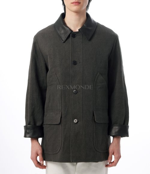 KAPTAIN SUNSHINE]Cotton Hemp Work Coat (KS25FCO06-SUMI) | 렉스몬드