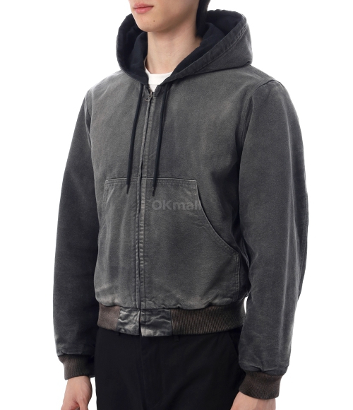 AURALEE]PRODUCT DYED ORGANIC COTTON DUCK SHORT ZIP PARKA