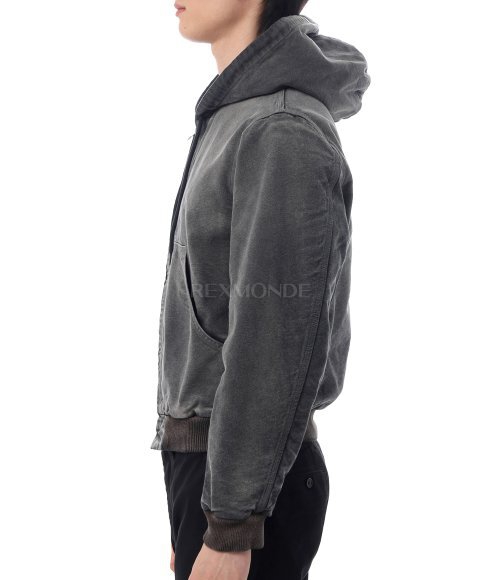 AURALEE]PRODUCT DYED ORGANIC COTTON DUCK SHORT ZIP PARKA