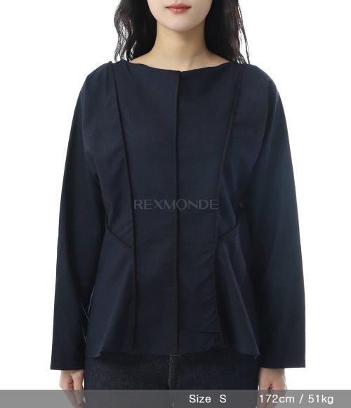 Baserange Nika top MARBLE BROWN トップス Mar トップ in Black 