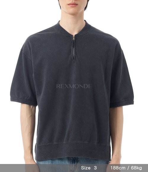 VISVIM]MONDO HENLEY ZIP S/S DMGD (0126105010022 BLACK) | 렉스몬드