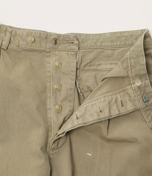 AURALEE]GARMENT-DYED FINX LIGHT CHINO ONE-TUCK WIDE PANTS BEIGE