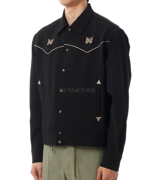 NEEDLES]Piping Cowboy Jacket Double Cloth - Black (SX223) | 렉스몬드