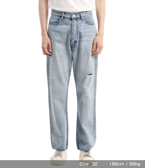 AURALEE]FADED SELVEDGE LIGHT DENIM PANTS - LIGHT INDIGO (A26SP02DE