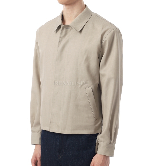 AURALEE]WOOL HERRINGBONE BLOUSON - BEIGE (A26SB01CH) | 렉스몬드