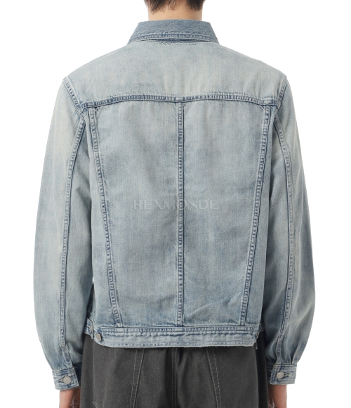 AURALEE]FADED SELVEDGE LIGHT DENIM BLOUSON - LIGHT INDIGO