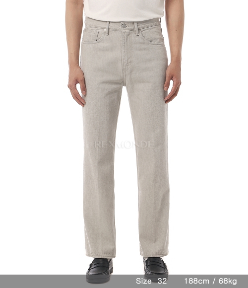 AURALEE]FADED HARD TWIST BROWN DENIM 5P PANTS - LIGHT GRAY